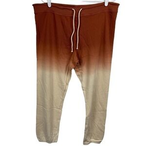 Marine Layer Women's Blake Vintage Terry Jogger Amber Brown‎ Dip Dye Size XL